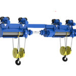 Coaxial double hook double speed electric hoist